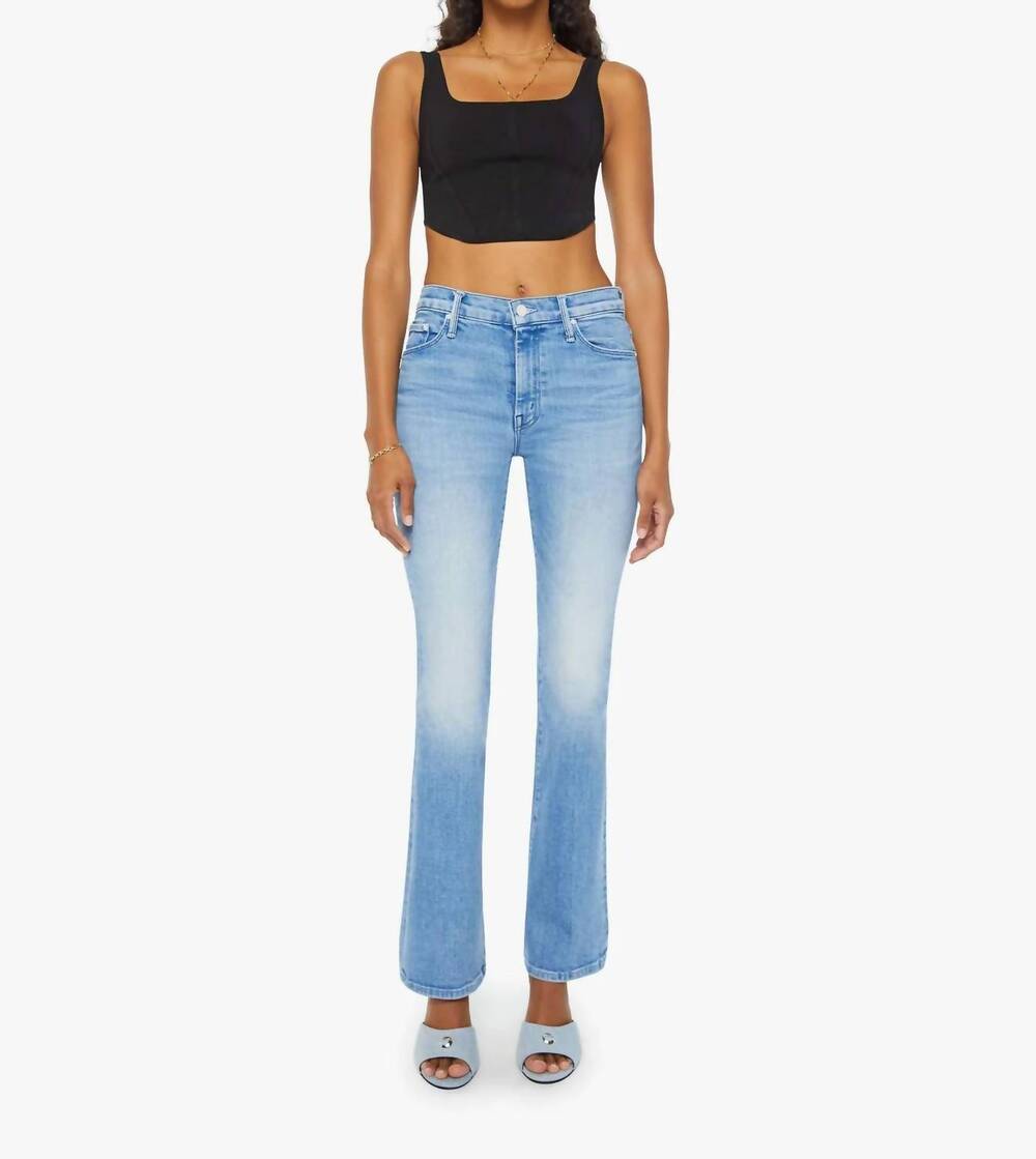NEW MOTHER weekender jeans in mediterranean muse